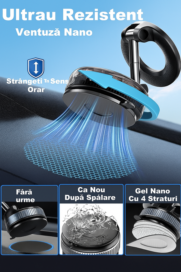Suport Magnetic Auto Ușor de Folosit